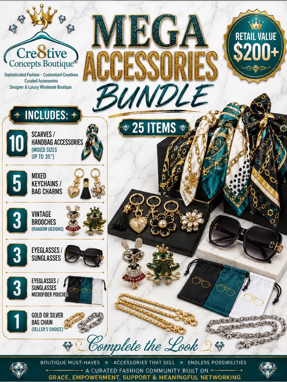 💰MEGA ACCESSORIES BUNDLE —STYLE LIKE A PRO—25 Items WHOLESALE BUNDLE